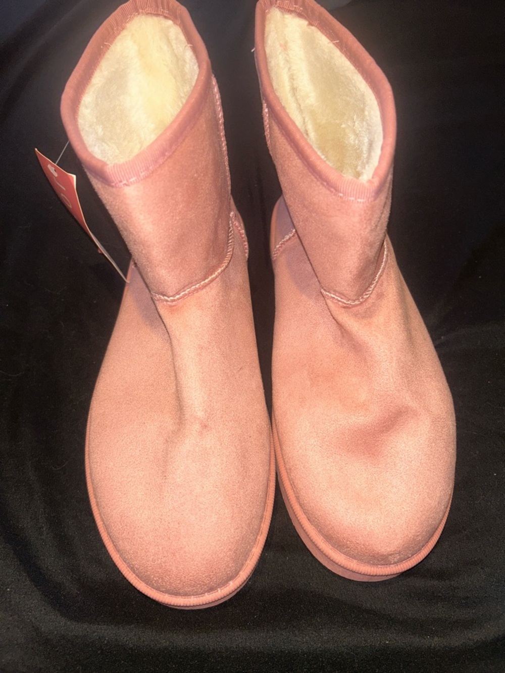 Women's Plush Short Ankle Boots in Dusty Pink
